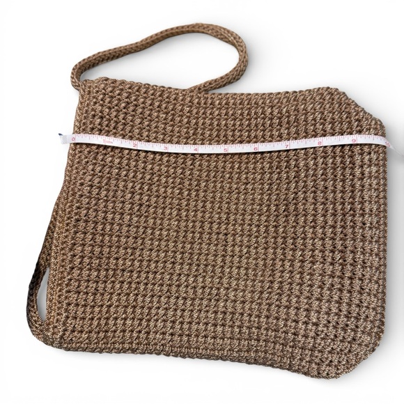 THE SAK Tan Crochet Shoulder Bag Boho Chic Earthy Y2K Vintage Minimalist - Picture 8 of 9